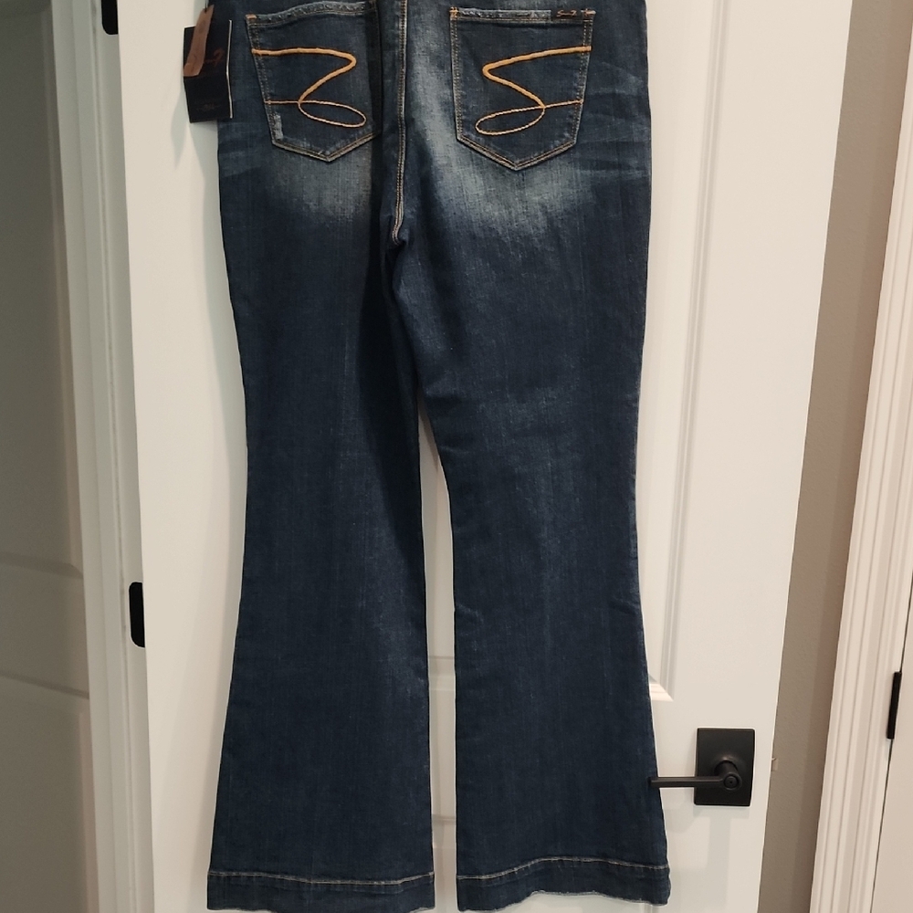 NWT Seven7 Indigo Flare Jeans SIZE 16 - Picture 8 of 15